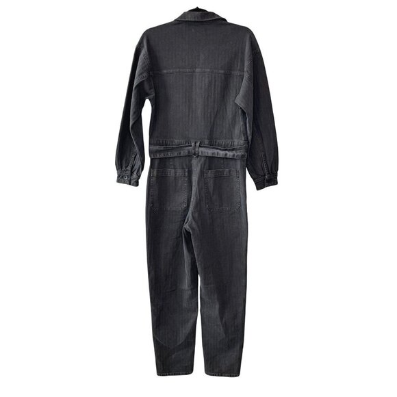 AG Adriano Goldschmied Ryleigh Utility Denim Jumpsuit Sulfur Black SM NWT $298 - Picture 5 of 13
